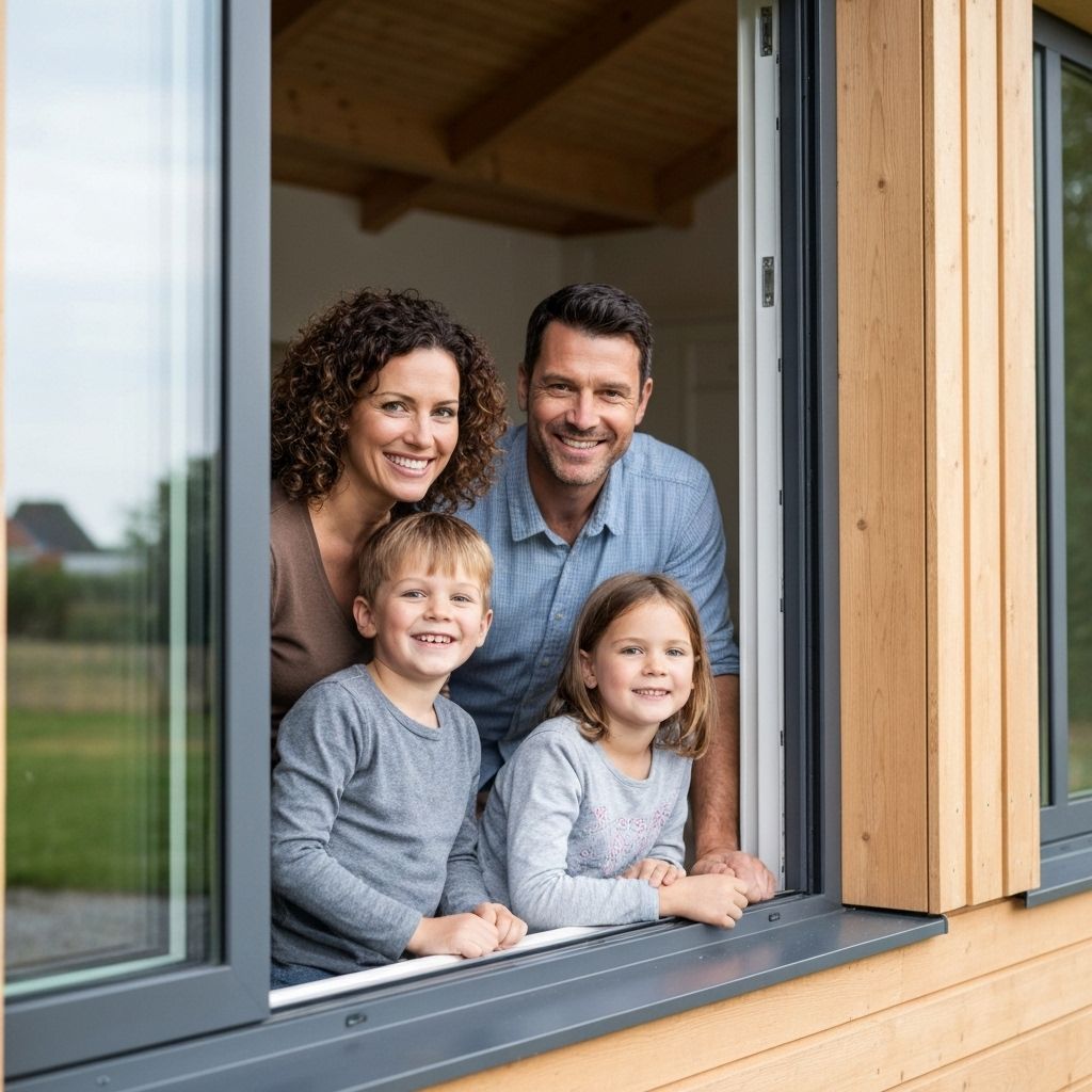 Happy family enjoying their comfortable, energy-efficient home